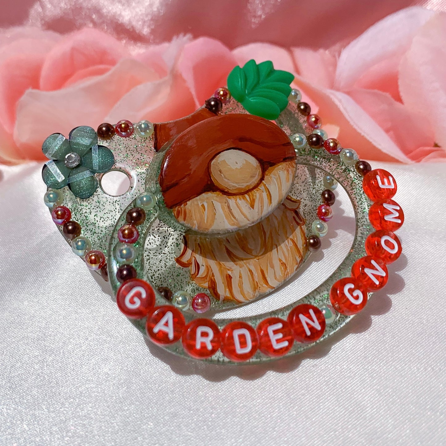 Garden Gnome Painted Pacifier